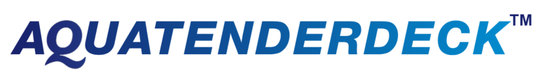 Aquatenderdeck logo, representing a dual-function tender lift and submerged relaxation platform